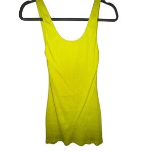 Superdown neon yellow ribbed bodycon dress